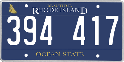 RI license plate 394417