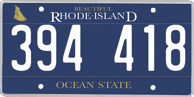 RI license plate 394418