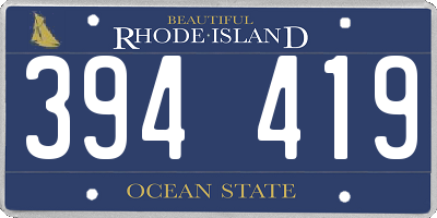 RI license plate 394419