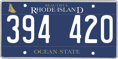 RI license plate 394420
