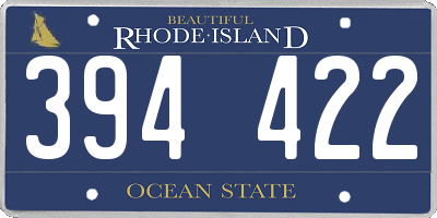 RI license plate 394422
