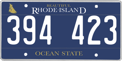 RI license plate 394423