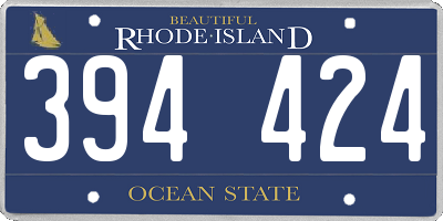 RI license plate 394424
