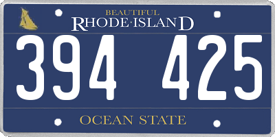 RI license plate 394425