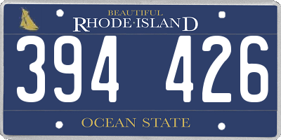 RI license plate 394426
