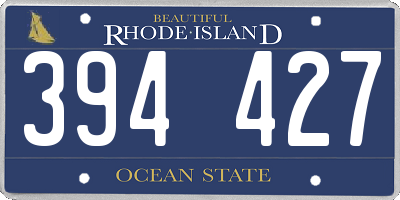 RI license plate 394427