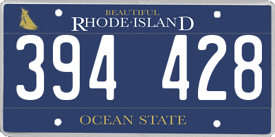 RI license plate 394428
