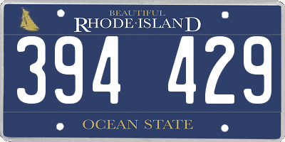 RI license plate 394429