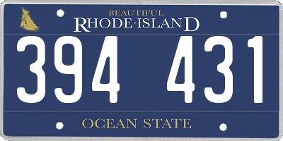 RI license plate 394431