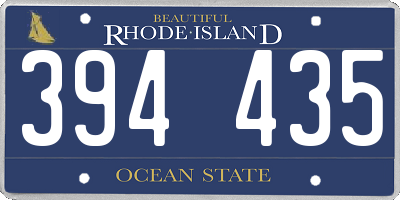 RI license plate 394435