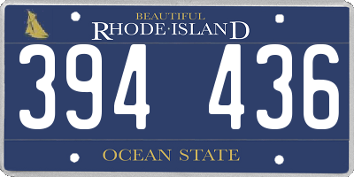RI license plate 394436