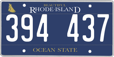 RI license plate 394437
