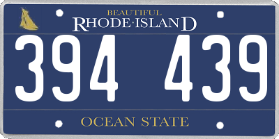 RI license plate 394439