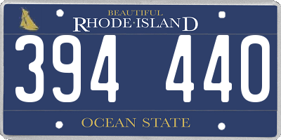 RI license plate 394440