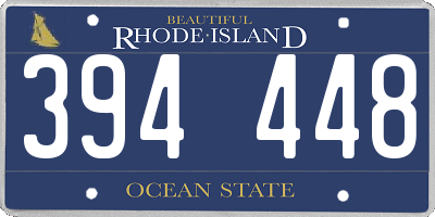 RI license plate 394448
