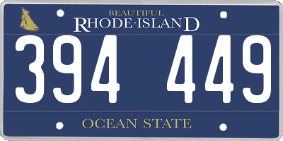 RI license plate 394449
