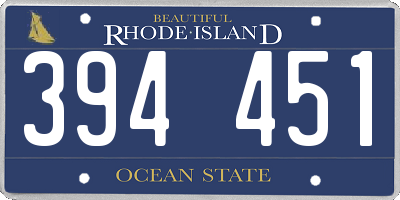 RI license plate 394451