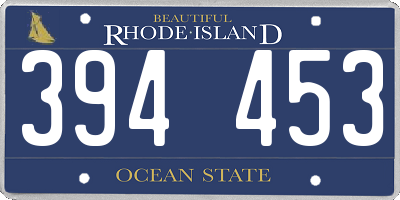 RI license plate 394453