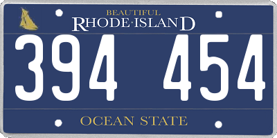 RI license plate 394454