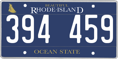 RI license plate 394459