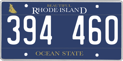 RI license plate 394460