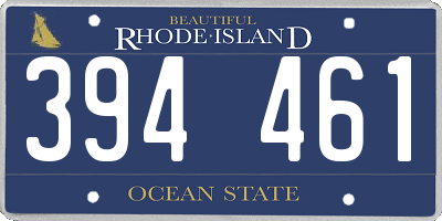 RI license plate 394461