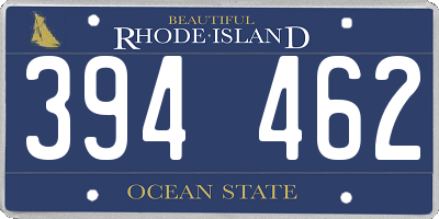 RI license plate 394462
