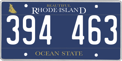 RI license plate 394463