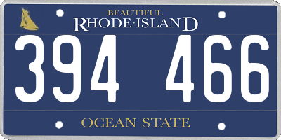 RI license plate 394466
