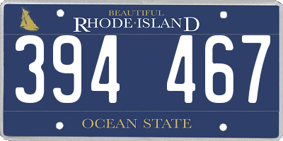 RI license plate 394467