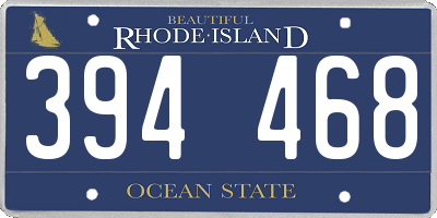 RI license plate 394468