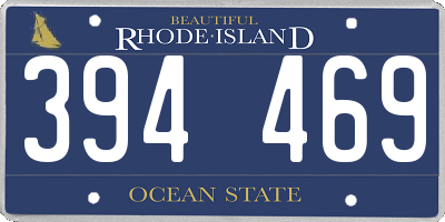 RI license plate 394469
