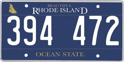 RI license plate 394472