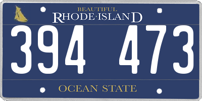 RI license plate 394473