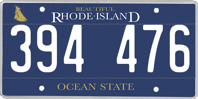 RI license plate 394476