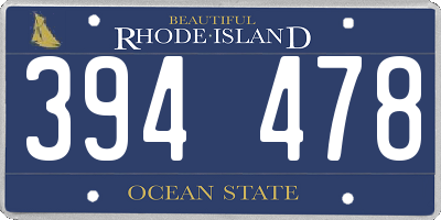 RI license plate 394478