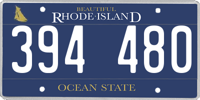 RI license plate 394480