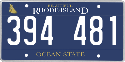 RI license plate 394481