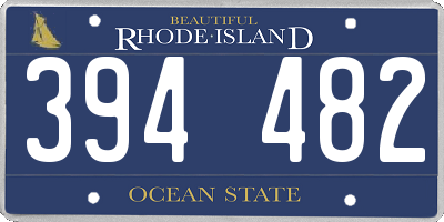 RI license plate 394482