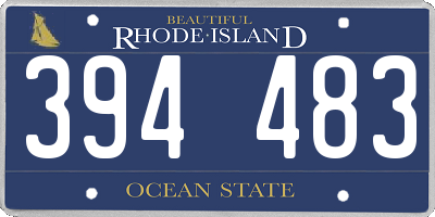 RI license plate 394483