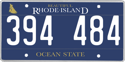 RI license plate 394484