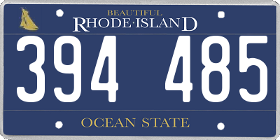 RI license plate 394485