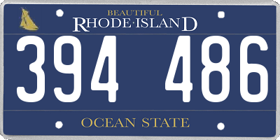 RI license plate 394486