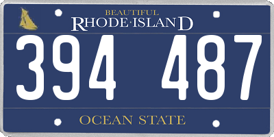 RI license plate 394487