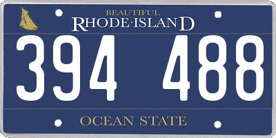RI license plate 394488