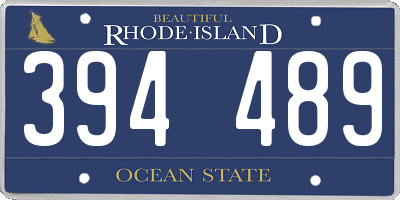 RI license plate 394489