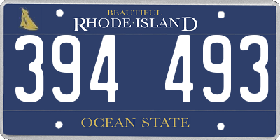 RI license plate 394493