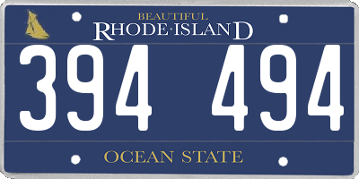 RI license plate 394494
