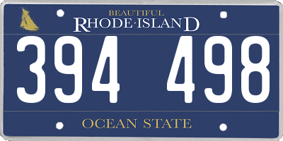 RI license plate 394498