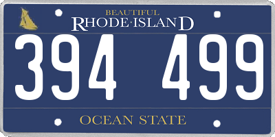 RI license plate 394499